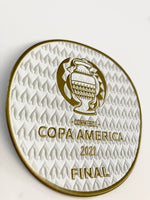 kit  de parches Copa America FINAL 2021 y MDT Argentina Vs. Brasil badges Brazil match detail lextra