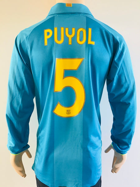 Jersey Nike FC Barcelona 2007 2008  Away Visita Puyol 5 Long sleeve Kitroom Player Issue shirt