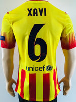 2013-2014 FC Barcelona Away Shirt Xavier Hernandez “Xavi” Player Issue Kitroom Champions Senyera Pre Owned Size M (Fitted)