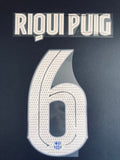 Nombre y numero Riqui Puig 6 Barcelona 2021-2022 local version jugador player issue avery dennison