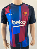 camiseta shirt pre match Barcelona 2021 2022 local home player issue kitroom with sponsor con patrocinador