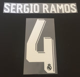 Real Madrid 2017-18 Número Sergio Ramos 4 Sporting iD, Set number and name