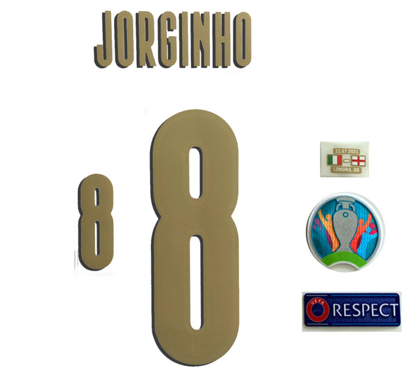 Set de nombre y numero Jorginho Seleccion Italia original Stilscreen Kit de Parches Version jugador player issue