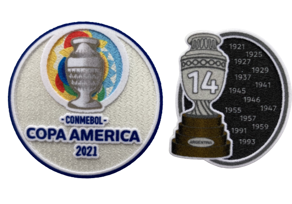 Set de parches Oficiales Copa América 2021 Argentina Player Issue Fiberlock
