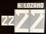 Name set Número H. Lozano 22 Selección Nacional de México WC Qatar 2022 For home kit/Para la camiseta de local Dekographics Player Issue