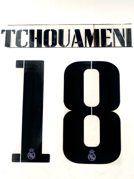 Set name nombre y número Real Madrid 2022 - 23 Local / Home Tchoumeni (18) Avery Dennison