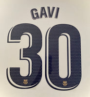 Name set Número Gavi 30 FC Barcelona 2022-23 Para la cuarta equipación/For fourth kit La Liga Avery Dennison Player Issue