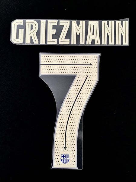 Name set Número Griezmann 7 FC Barcelona 2021-22 For home kit/Para la camiseta de local Copa del Rey/Supercopa Avery Dennison Player Issue