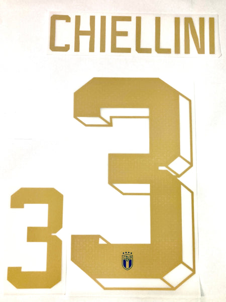 Name set Número Chiellini 3 Selección Italia 2022 Para la camiseta de local/For home kit Stilscreen