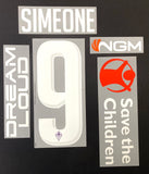 Set de dorsal y sponsors Fiorentina 2018-19 Giovanni Simeone 9 Dekographics Player Issue