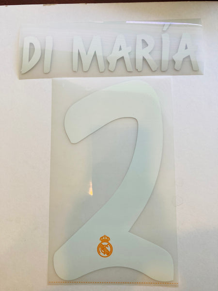 Name set Número “Di María 22” Real Madrid 2013-14, temporada de la décima Para la camiseta de visita/for away kit SportingiD