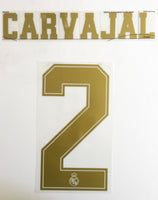 Name Set Número Carvajal Real Madrid 2019-2020 Para la camiseta de Local for Home kit Champions League Copa del Rey Sporting ID