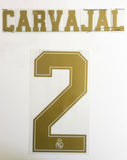 Name Set Número Carvajal Real Madrid 2019-2020 Para la camiseta de Local for Home kit Champions League Copa del Rey Sporting ID