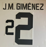 Name set Número J. M. Giménez 2 Selección Uruguay For home kit/Para la camiseta de local WC Qatar 2022 Stilscreen Player Issue