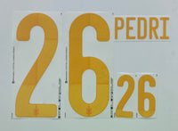 Name set Número “Pedri 26”  Selección España 2020 EURO 2020 Para la camiseta de local/for Home kit Dekographics