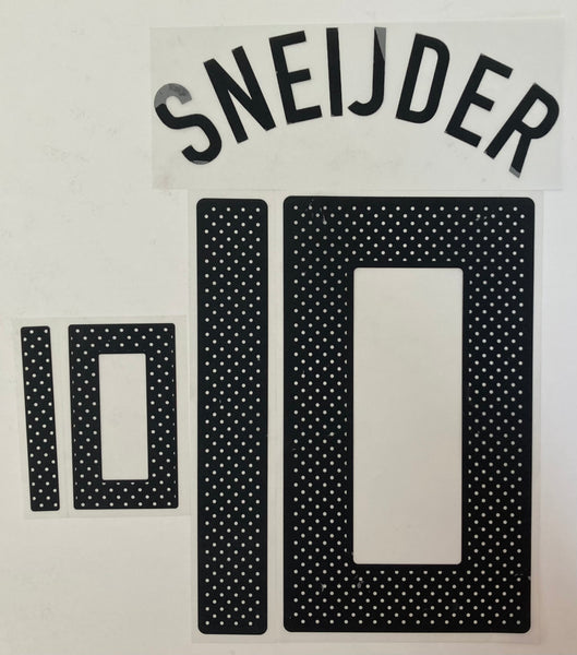 Name set Sneijder 10 Selección Holanda For home kit/Para la camiseta de local WC Sudáfrica 2010 SportingiD Player Issue