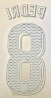 Name set Número Pedri 8 FC Barcelona 2022-23 For away kit/Para la camiseta de visita  La Liga Avery Dennison Player Issue