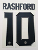 Name Set Número “Rashford 10” Manchester United 2019-20 Para la camiseta de visita/for away kit Champions League/Copa Thermo Patch