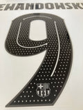 Name set Número Lewandowski 9 FC Barcelona 2022-23 For third kit/Para la tercera equipación Champions League/Copa del Rey/Supercopa Avery Dennison Player Issue