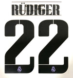 Set name nombre y número Real Madrid 2022 - 23 Local / Home Rudiger (22) Avery Dennison