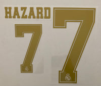 Name set Número Hazard 7 Para NIÑO  Real Madrid 2019-20 Para la camiseta de local y visita/for Home and away kits SportingiD