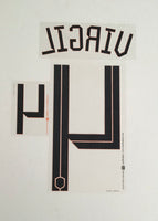 Name set Número Virgil 4 Selección Holanda 2020 EURO 2020 Para la camiseta de visita/for away kit Polygraphic