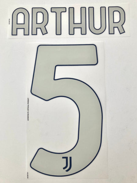 Name set Número Arthur 5 Juventus 2020-21 For away kit/Para la camiseta de visita Dekographics Player Issue