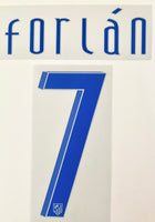Name set Número Forlán 7 Atlético de Madrid 2007-08 For home kit/Para la camiseta de local Sipesa