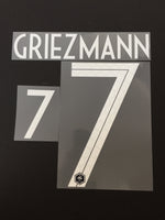Name set Griezmann 7 Para NIÑO  Selección Selección Francia 2018 Para la camiseta de local/for Home kit Mundial de Rusia SportingiD