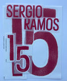 Name set Número “Sergio Ramos 15”  España 2016 EURO Francia  Para la camiseta de visita/for away kit Dekographics
