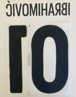 Name set Número “Ibrahimović 10” Suecia EURO 2016 Para la camiseta de visita/for away shirt Dekographics