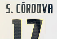 Name set Número S. Córdova 17 Club América 2020-21 Para la camiseta de visita/for away kit Player Issue Lecteus