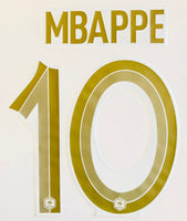 Name Set Número Mbappe 10 Selección Francia 2022, Para la camiseta de local/ For Home kit Qatar WC Monblason