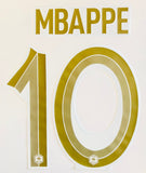 Name Set Número Mbappe 10 Selección Francia 2022, Para la camiseta de local/ For Home kit Qatar WC Monblason