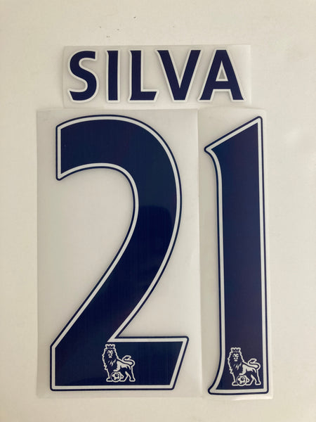 Name Set Número “Silva 21”  Manchester City 2007-14 Para la camiseta de local/for home kit Premier League SportingiD