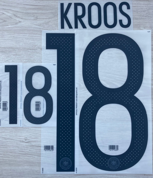 Name set Número “Kroos 18” Alemania EURO 2016  Para la camiseta de local/for home kit DekoGraphics