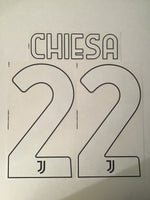Name Set Número “Chiesa 22”  Juventus 2021-22 Para la camiseta de visita/for away kit Dekographics