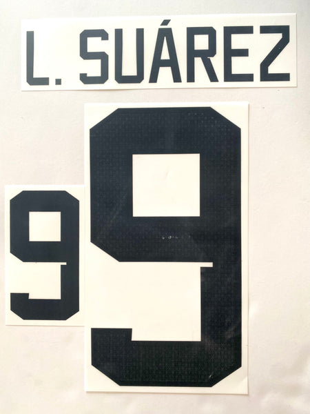 Name set Número Luis Suárez 9 Selección Uruguay 2022 Qatar WC Para la camiseta de local/For home kit Stilscreen