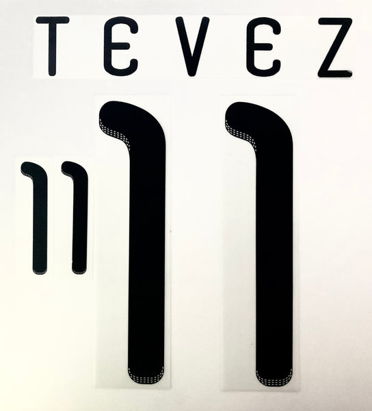 Name set Número Tévez 11 Selección Argentina For home kit/Para la camiseta de local  Mundial de Sudáfrica 2010 WC