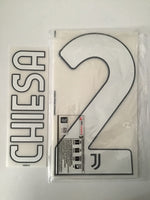 Name Set Número “Chiesa 22”  Juventus 2021-22 Para la camiseta de visita/for away kit Dekographics