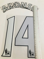 Name Set Número “Alonso 14”  Liverpool 2007-14 Para la camiseta de local/for Home kit Premier League SportingiD