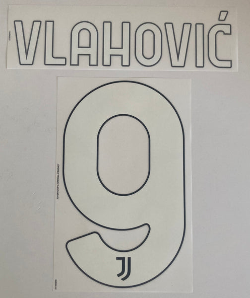 Nombre y número Juventus 22-23 visita Dušan Vlahović Serie A Player issue Name set away kit