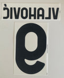Nombre y número Juventus 22-23 visita Dušan Vlahović Serie A Player issue Name set away kit