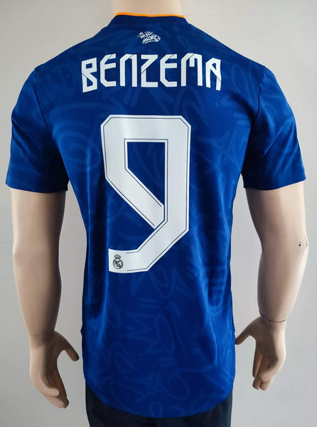 2021-2022 Real Madrid Shirt Away Benzema Authentic Player issue Champions League Multiple Sizes