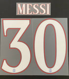 Name set Número Messi 30 PSG Paris Saint-Germain 2022-23 Para la camiseta de local/For Home kit UEFA Champions League Monblason
