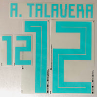 Name set Número A. Talavera 12 Selección México 2018 Mundial de Rusia  Portero/Goalkeeper Dekographics