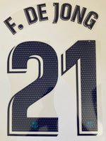 Name set Número F. De Jong 21 FC Barcelona 2019-20 For third kit/Para la tercera equipación La Liga Avery Dennison Player Issue