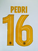 Name set Número Pedri 16 FC Barcelona 2020-2021-2022 Home kit/Equipación de local Competiciones Europeas Avery Dennison Player Issue