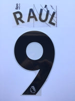 Name Set Número “Raúl 9”  Wolverhampton 2021-22 Para la camiseta de local/for home kit Premier League Avery Dennison