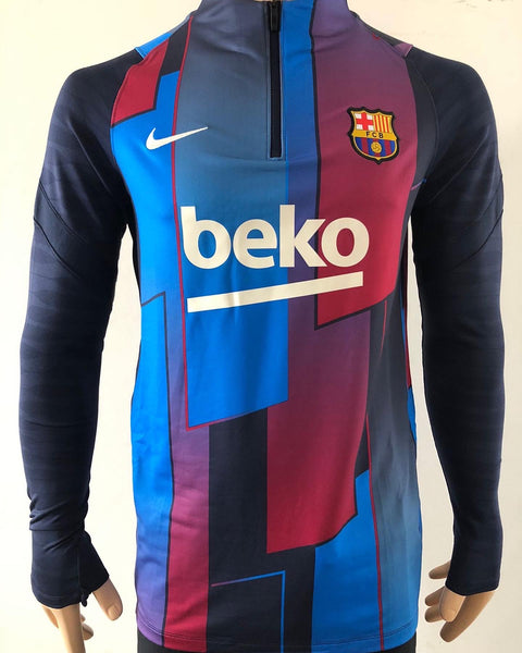 Sudadera Pre Match Nike FC Barcelona 2021-22 Home medio cierre utilería trainint top  Player Issue Kitroom